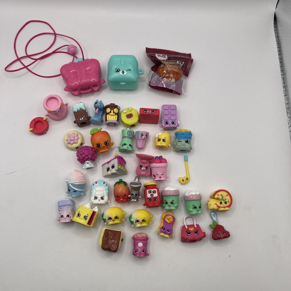 Shopkins Lot 39 Pieces – Food & Household Characters + Storage Baskets